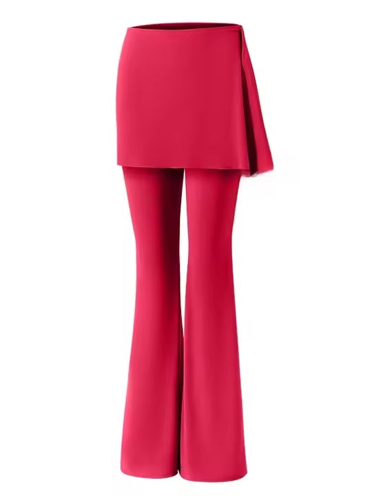 ラップスカート付きフレアレギンス