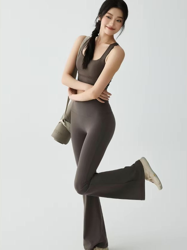 ハイウエスト フレアフィットレギンス