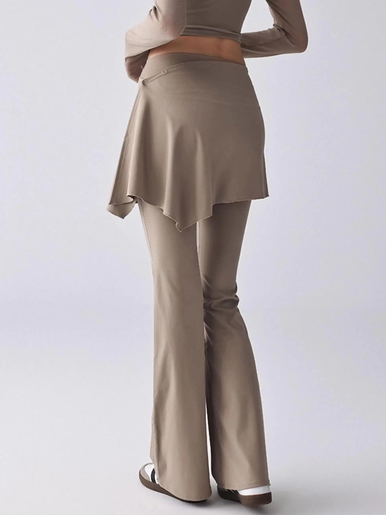 ラップスカート付きフレアレギンス