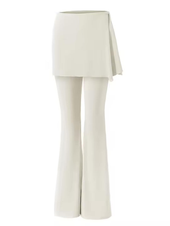 ラップスカート付きフレアレギンス