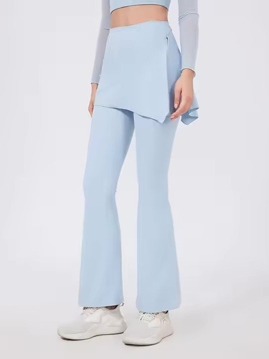 ラップスカート付きフレアレギンス