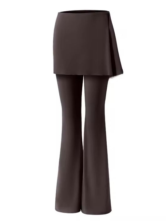 ラップスカート付きフレアレギンス