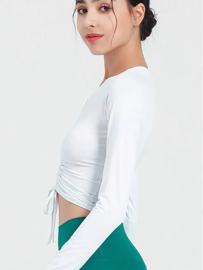 ハーフジップタイトフィットトップス