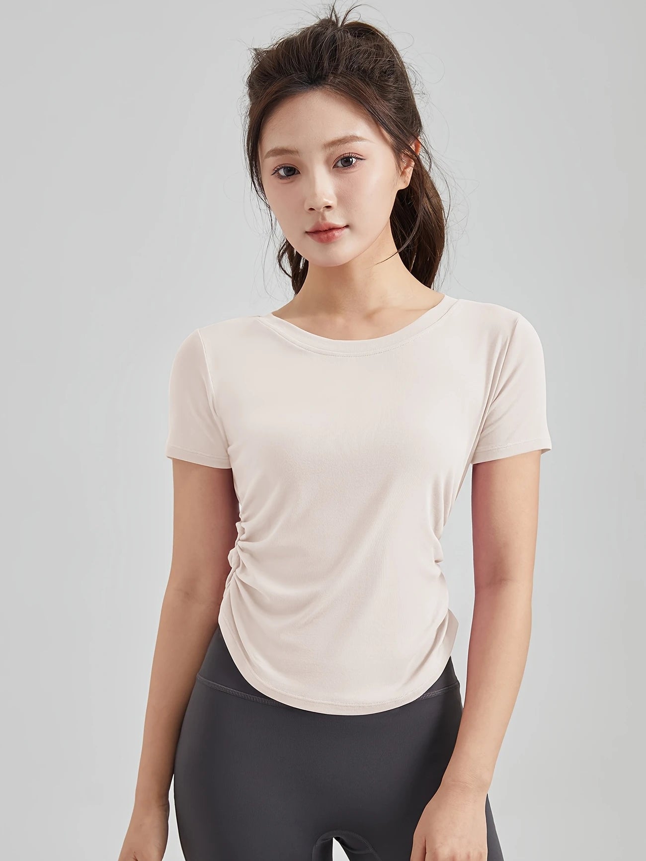 サイドギャザーレギュラーコンターTシャツ