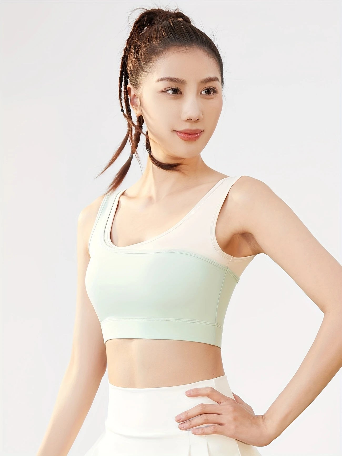 ツートーンカラーブロックブラ