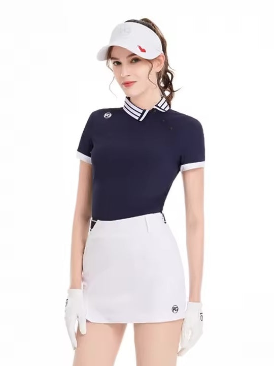 カラーブロック スポーティプリーツゴルフウェアセット