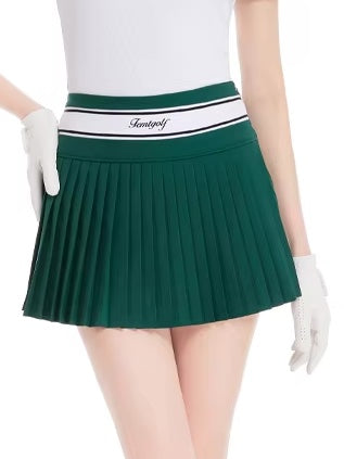 カラーブロック スポーティプリーツゴルフウェアセット