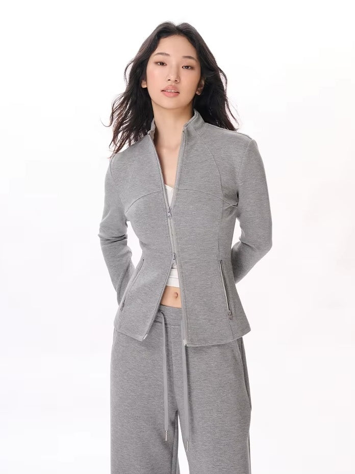 スリムフィットジップアップジャケット