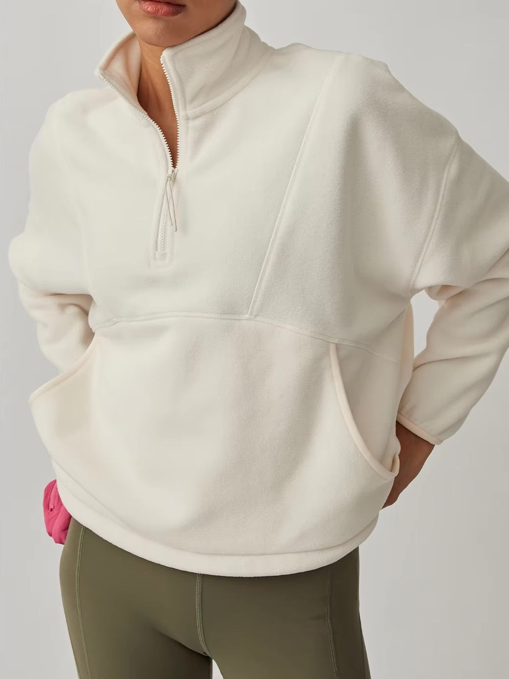 ソフトボア ハーフジップ プルオーバー