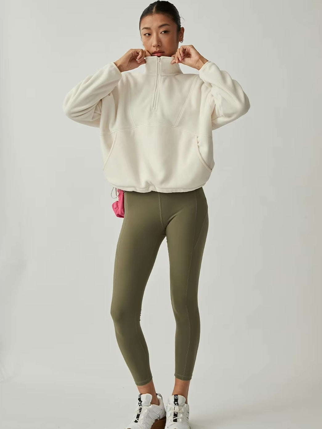 ソフトボア ハーフジップ プルオーバー