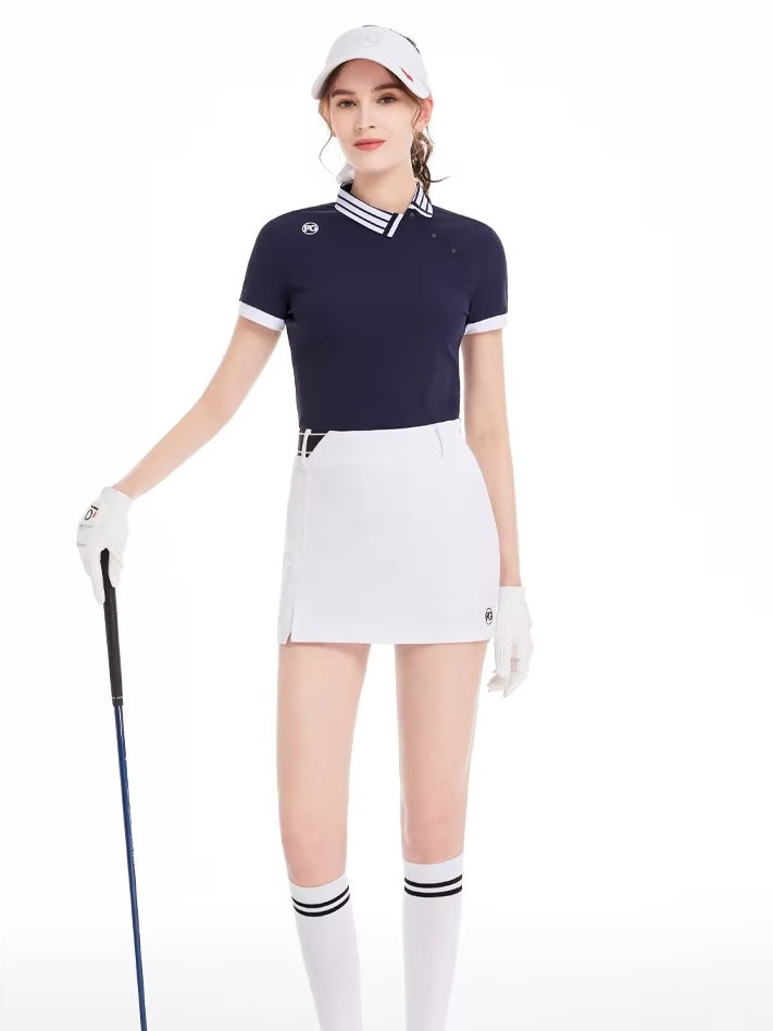 カラーブロック スポーティプリーツゴルフウェアセット