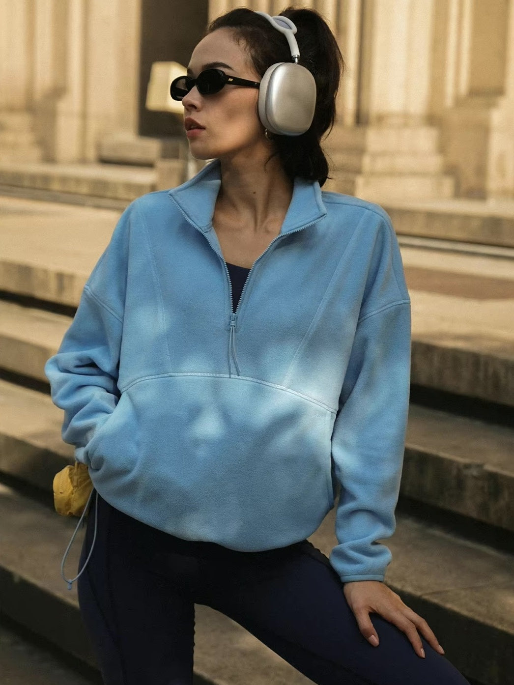 ソフトボア ハーフジップ プルオーバー