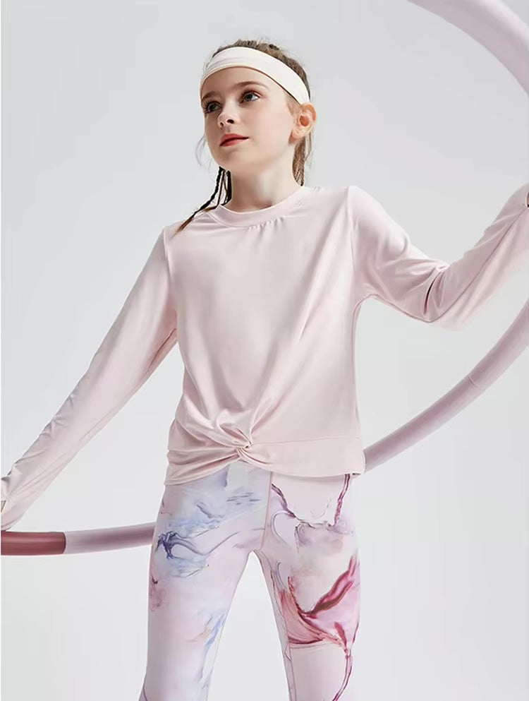 キッズアクティブTシャツ&マーブル柄レギンスセット