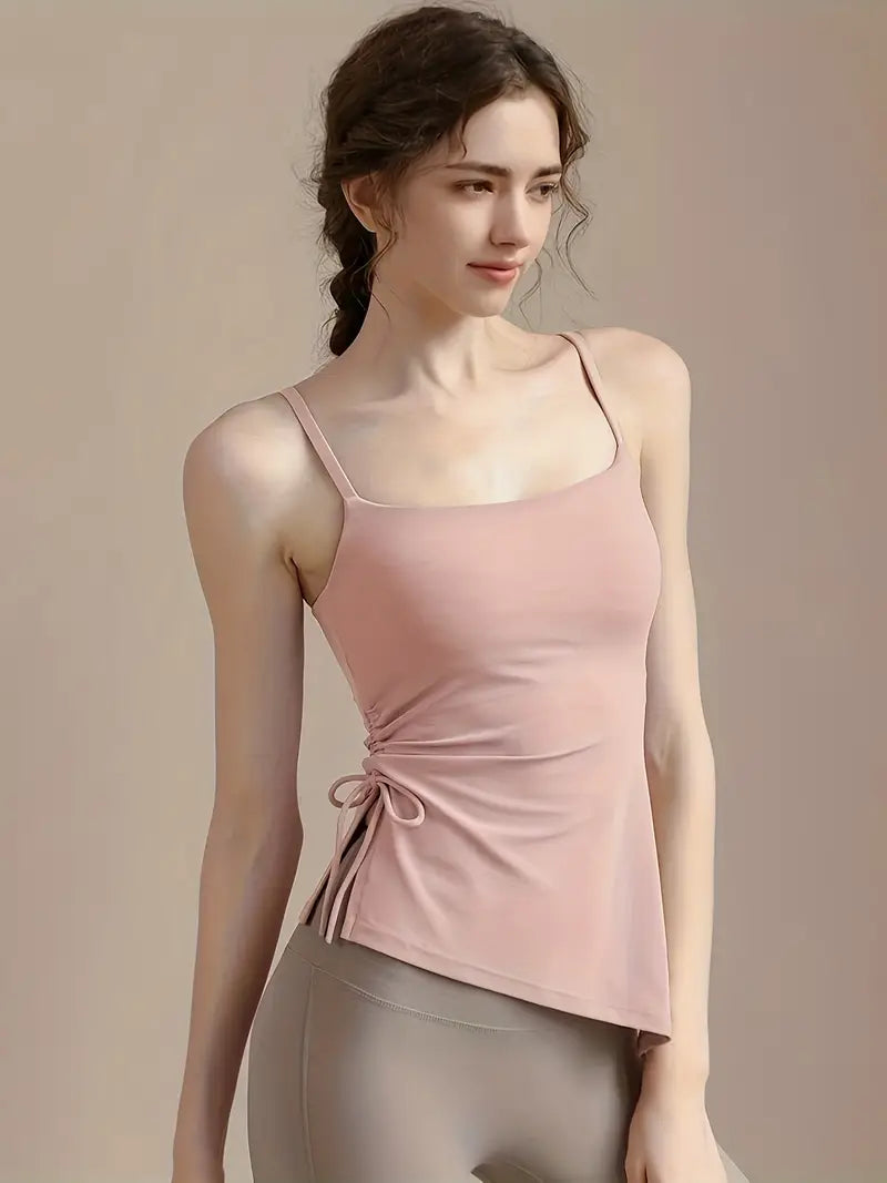 サイドギャザースキニフィットタンクトップ