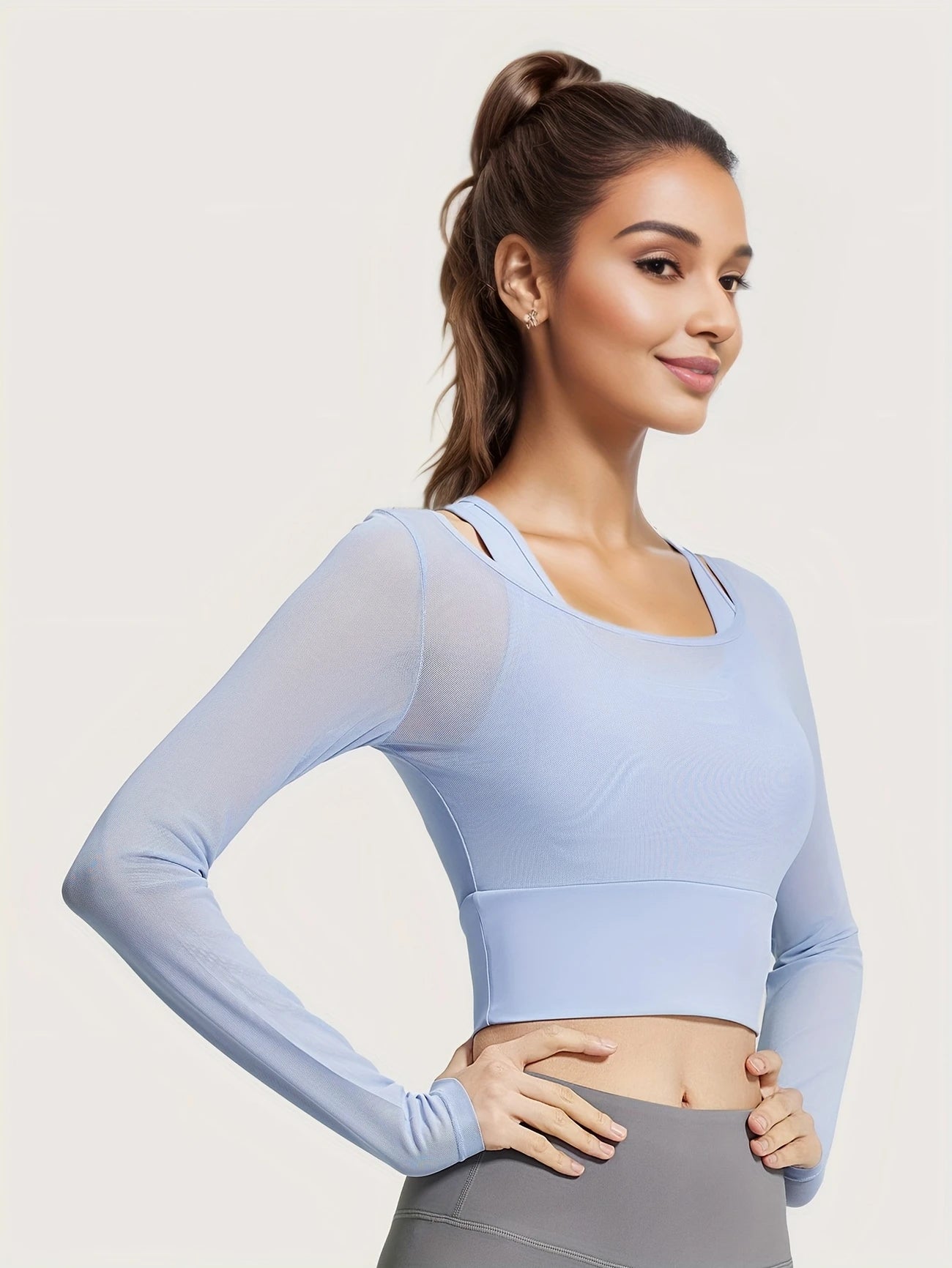 2ピースライクメッシュトップス