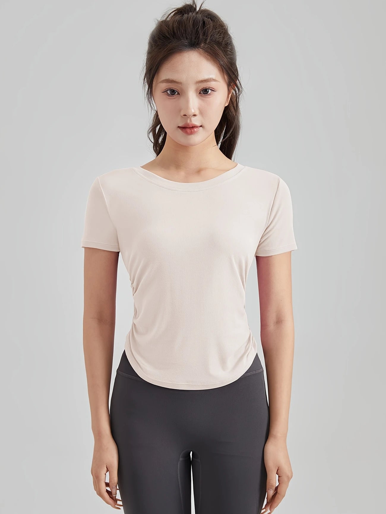 サイドギャザーレギュラーコンターTシャツ