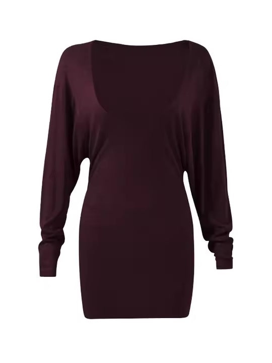 ディープネックリブワンピース