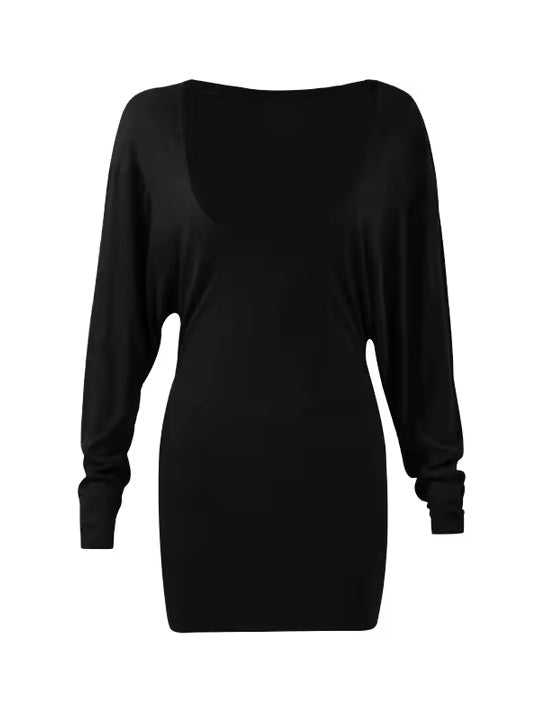 ディープネックリブワンピース