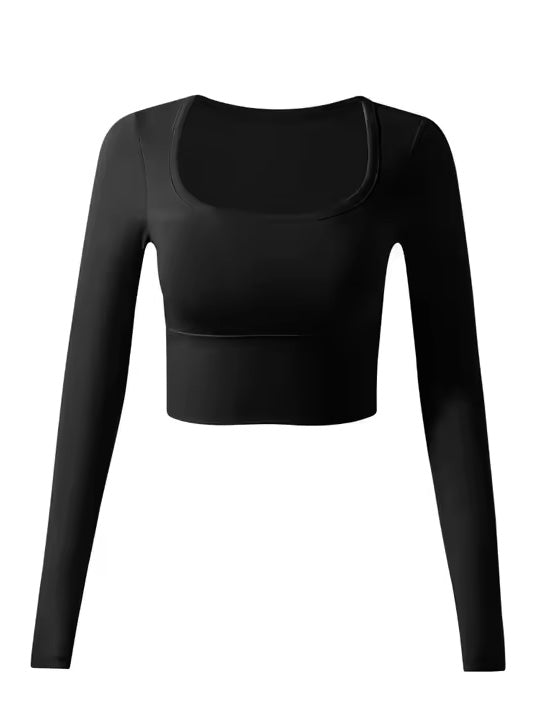 スクエアネック フィットヨガトップス