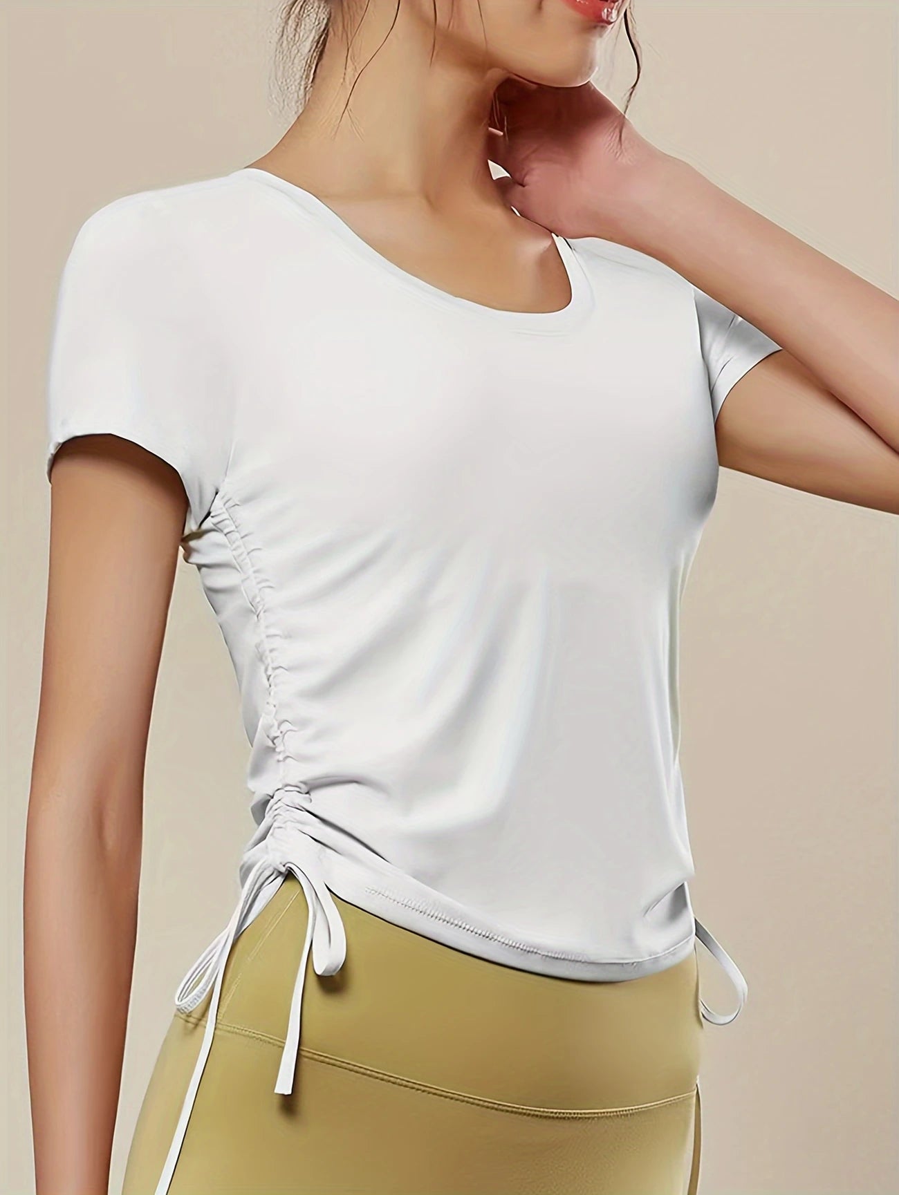 エッセンシャルサイドギャザートップ