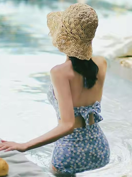 フローラルバックレスビキニ