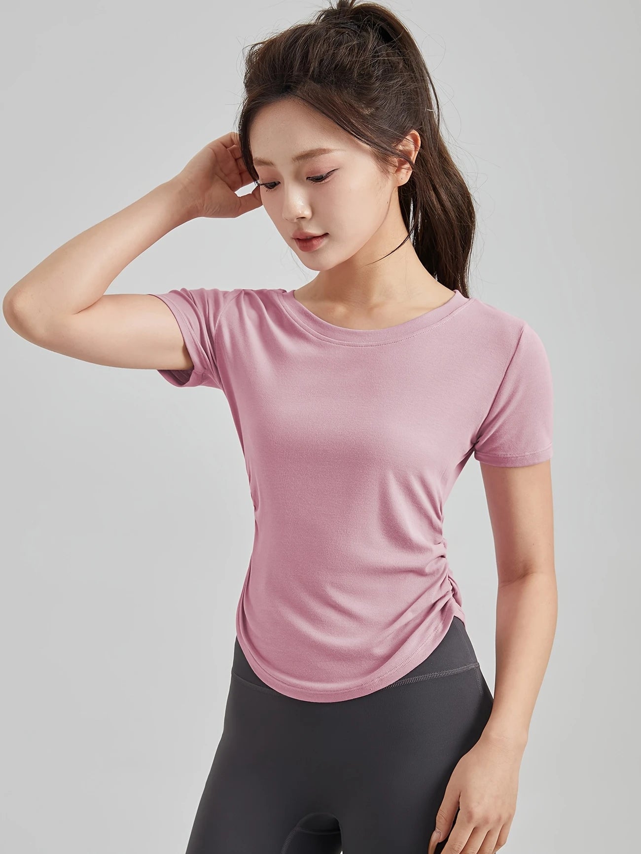 サイドギャザーレギュラーコンターTシャツ