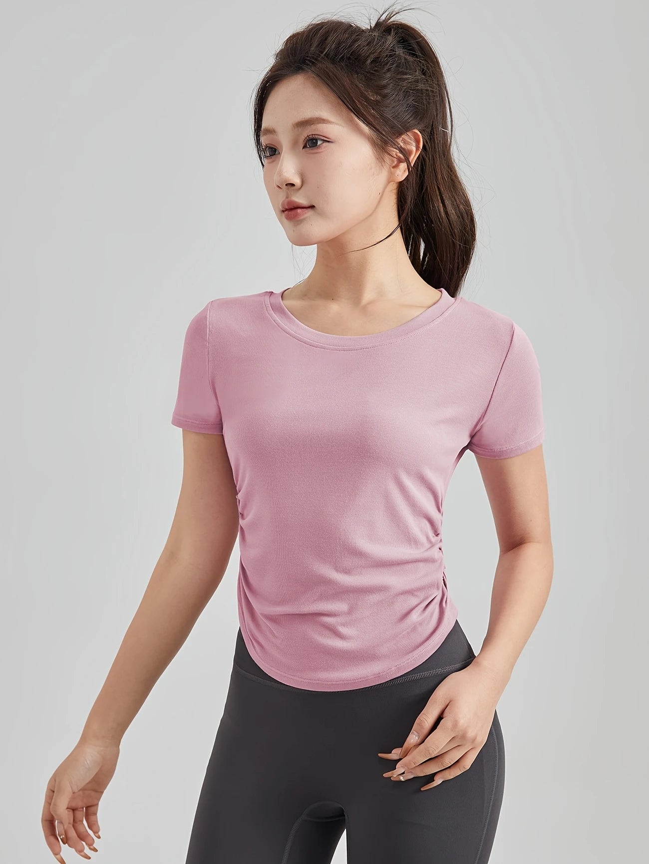 サイドギャザーレギュラーコンターTシャツ