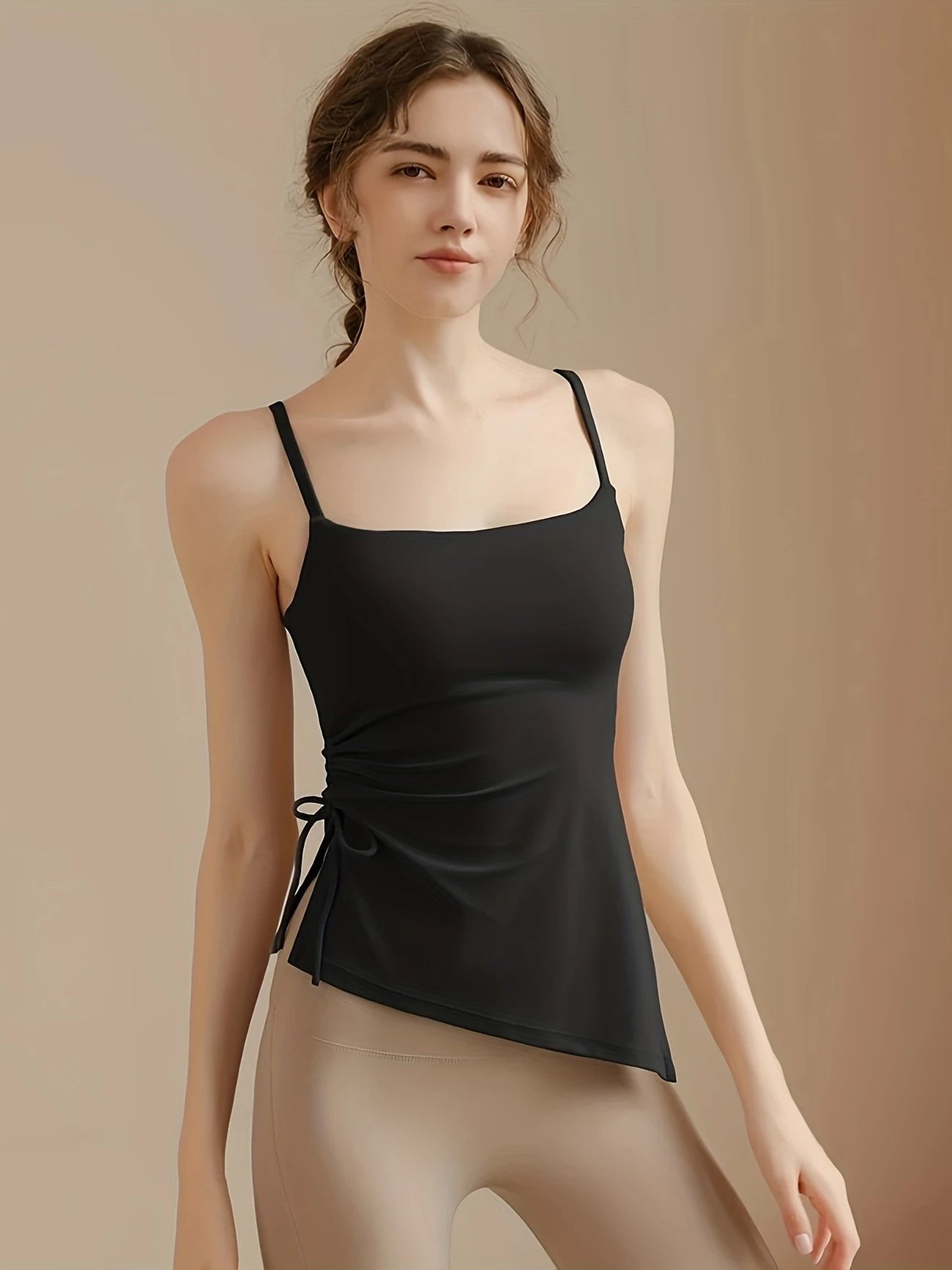 サイドギャザースキニフィットタンクトップ