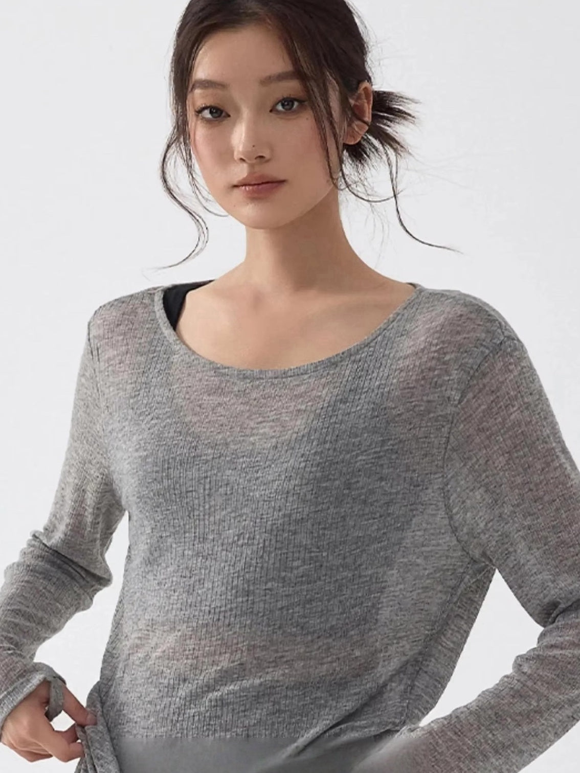 マイクロシースルー ルーズフィットトップス