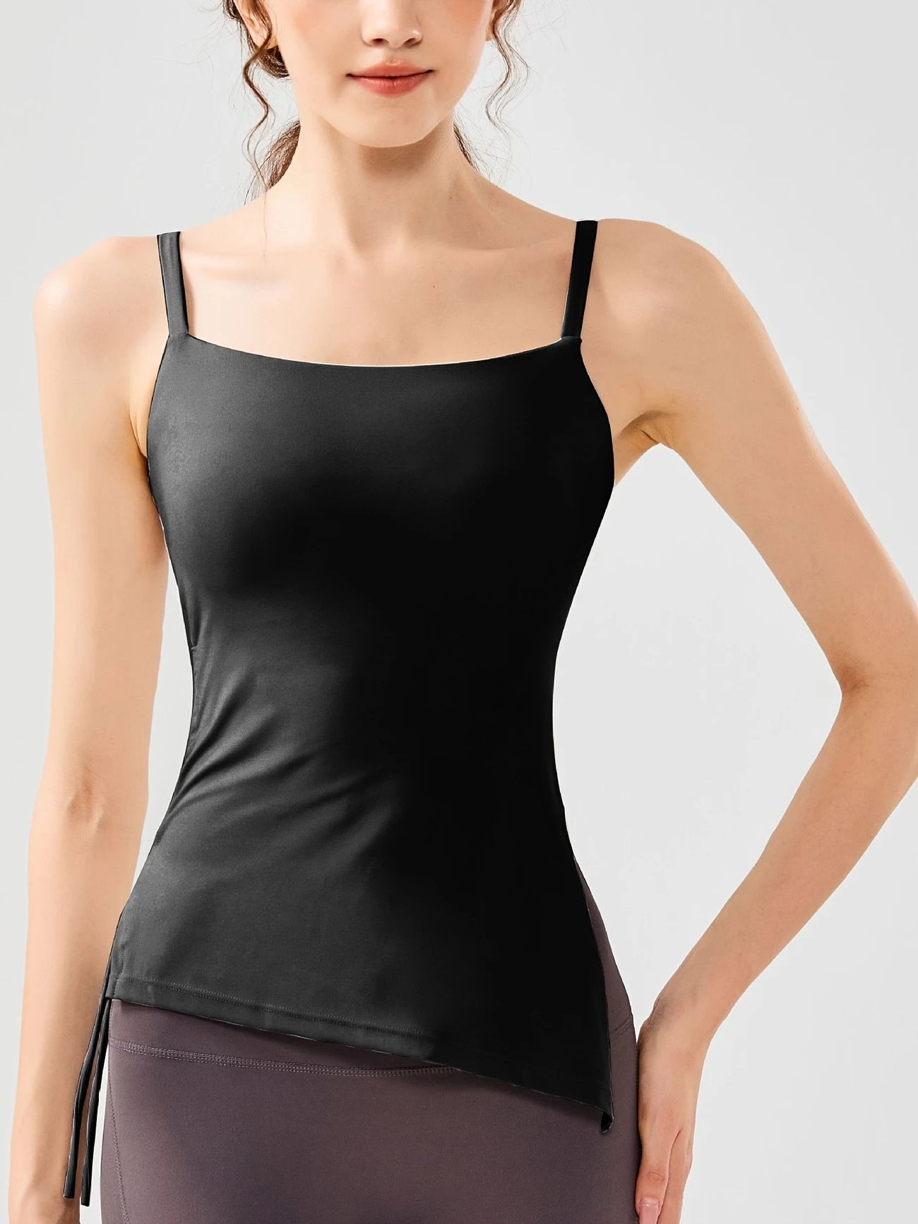 サイドギャザースキニフィットタンクトップ