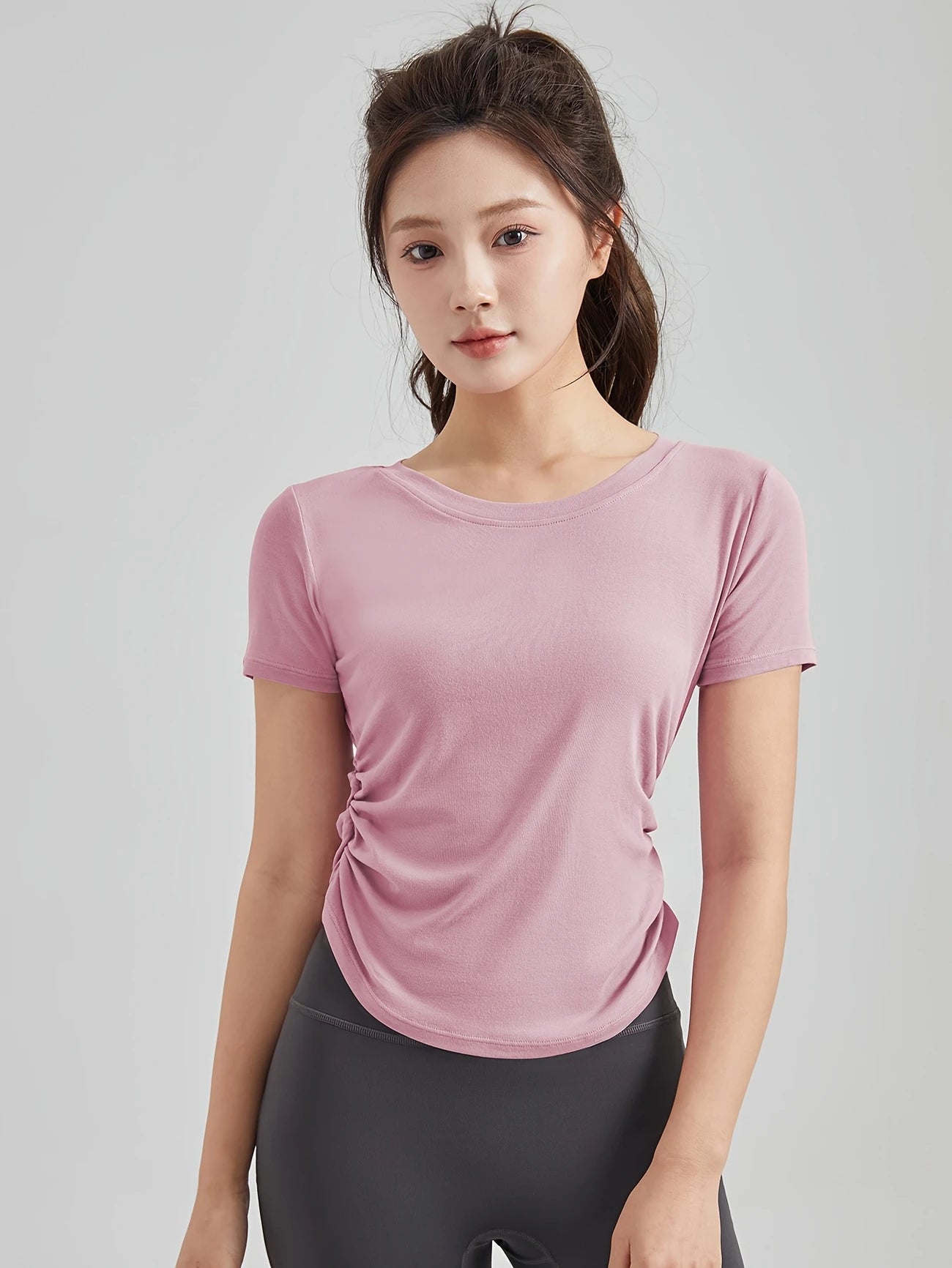 サイドギャザーレギュラーコンターTシャツ