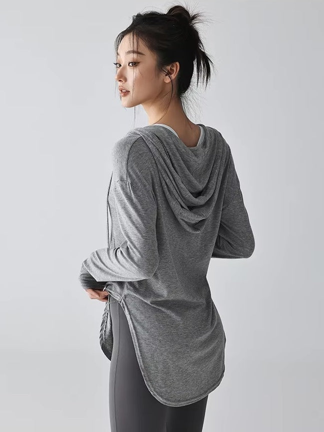 ヘンリーネック フーディトップス