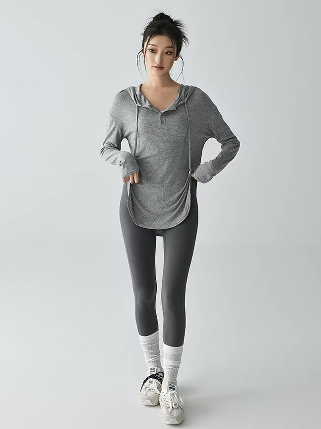 ヘンリーネック フーディトップス