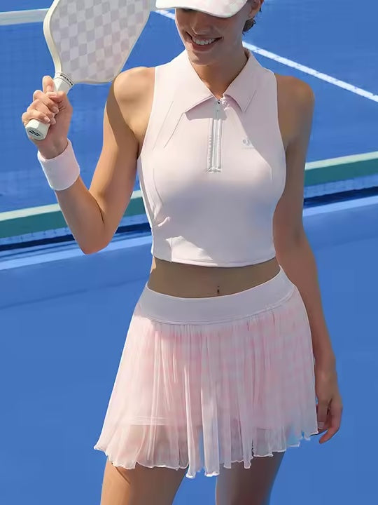 バックダイヤハーフジップトップ