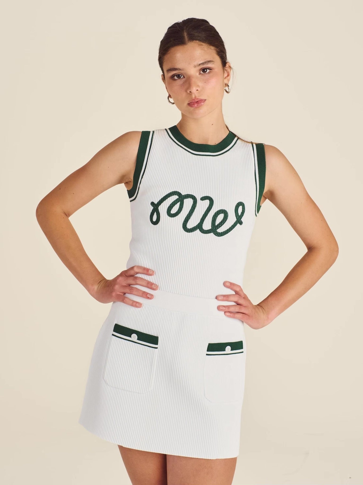 バイカラーリブニットウェア