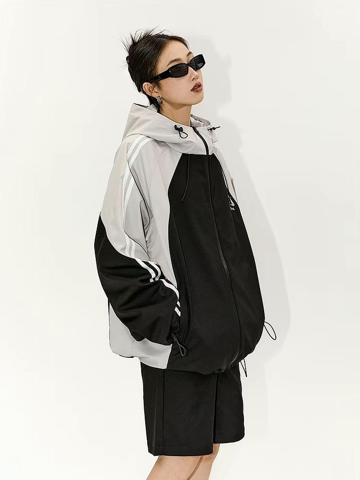 オーバーサイズ スポーツフーディジャケット