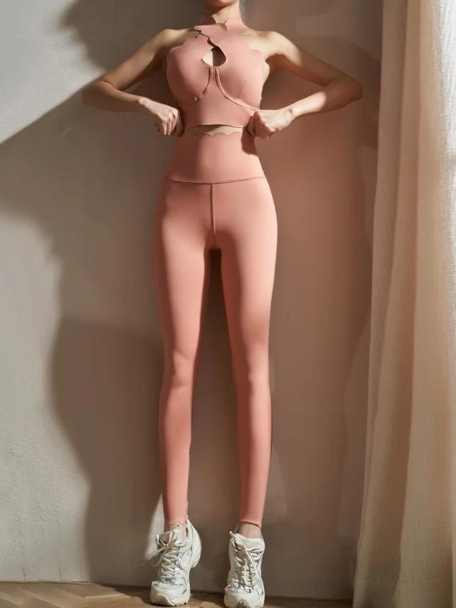 スカラップハイウエストレギンス