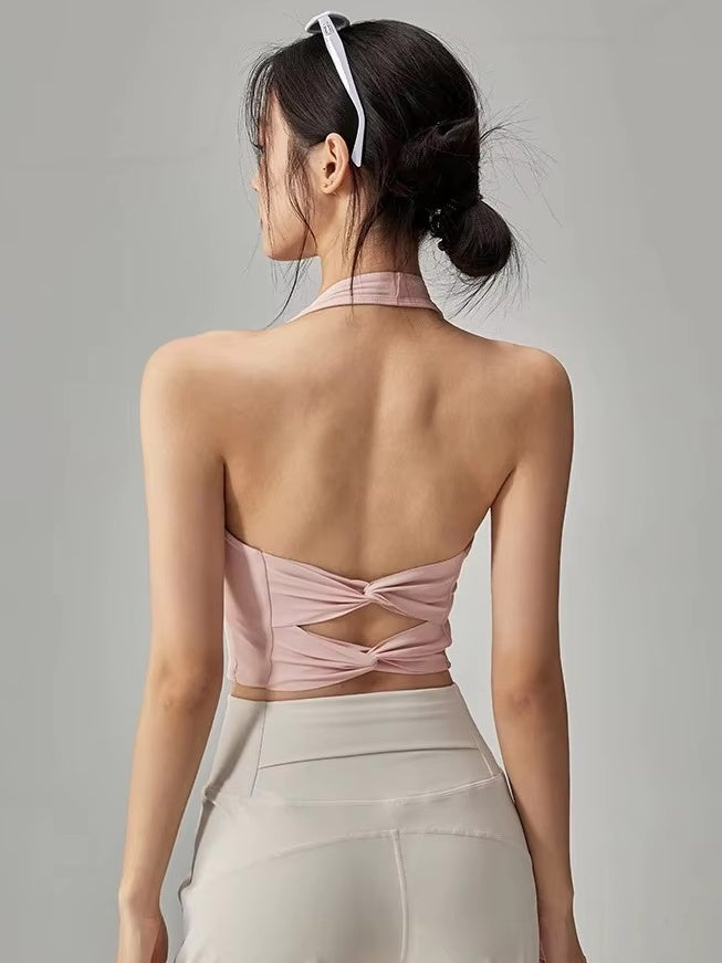 バッククロスホルターヨガタンク