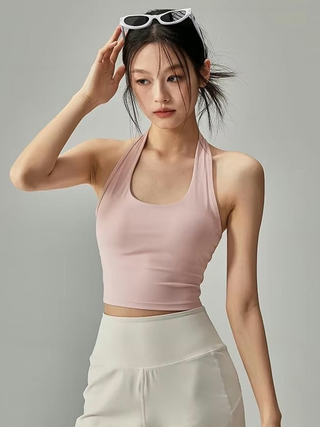 バッククロスホルターヨガタンク