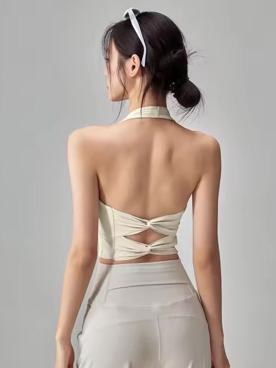 バッククロスホルターヨガタンク