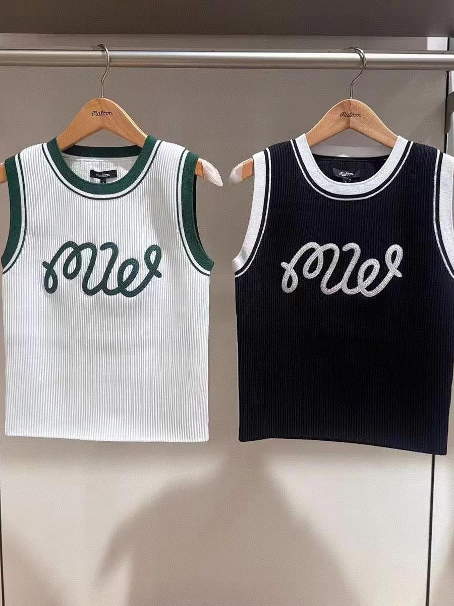 バイカラーリブニットウェア