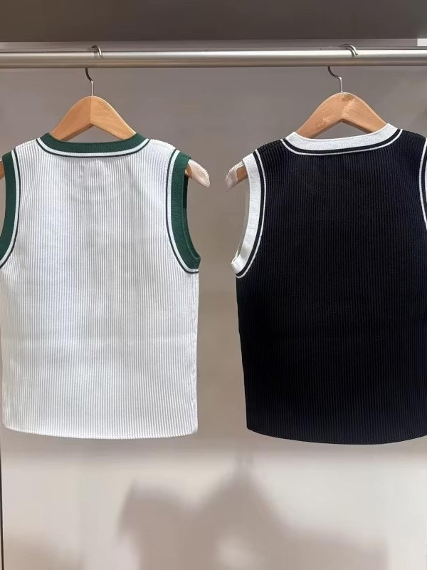 バイカラーリブニットウェア