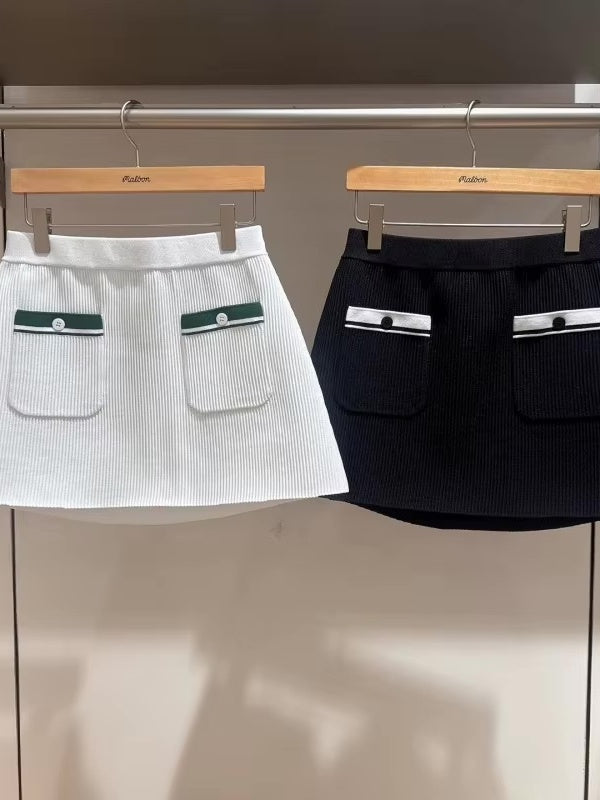 バイカラーリブニットウェア