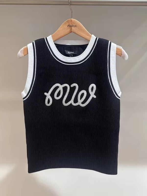 バイカラーリブニットウェア