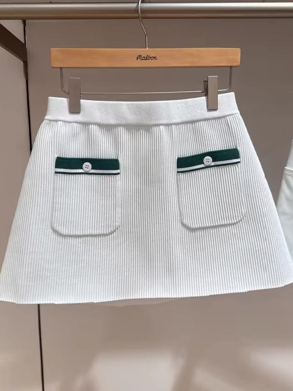 バイカラーリブニットウェア