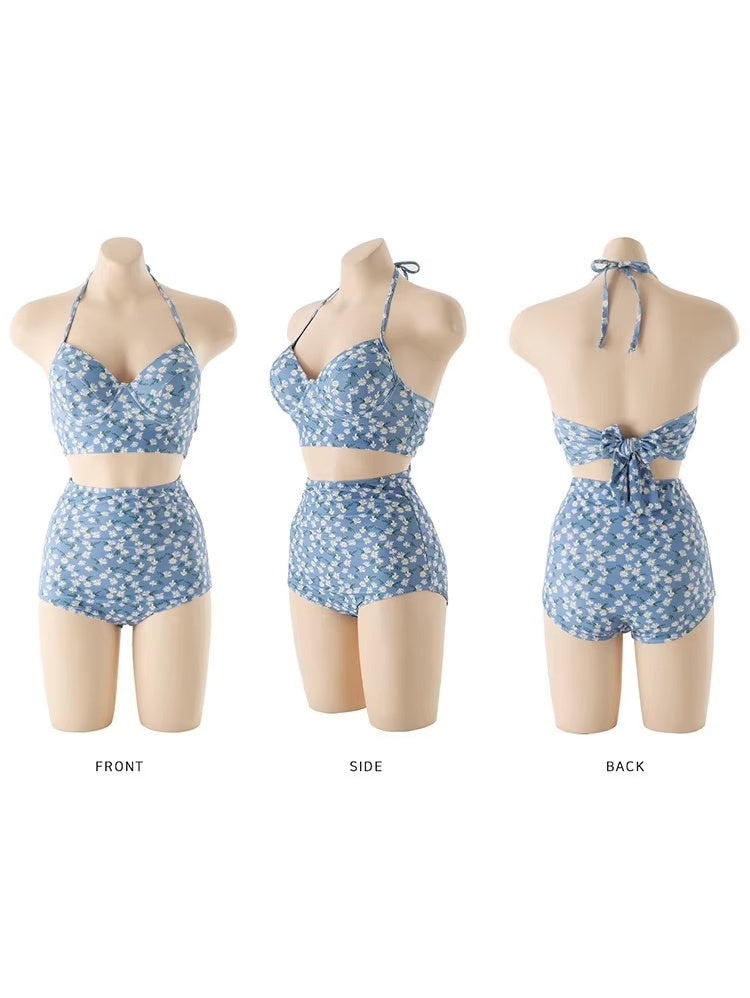 フローラルバックレスビキニ