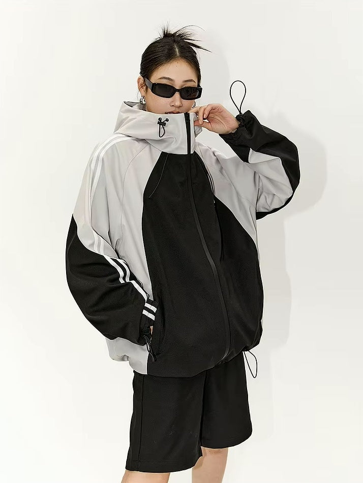 オーバーサイズ スポーツフーディジャケット