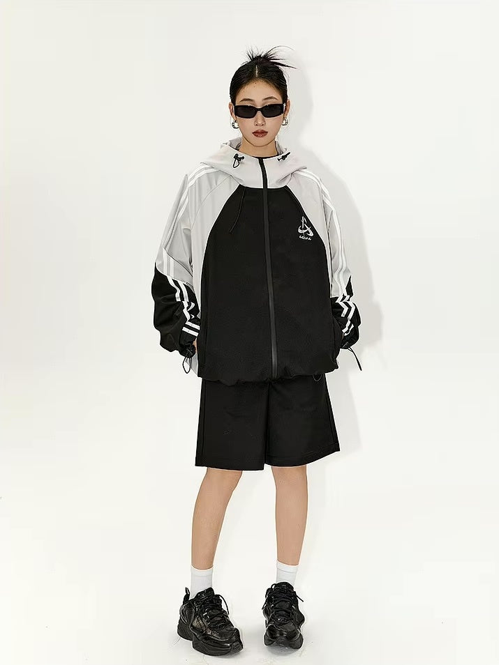 オーバーサイズ スポーツフーディジャケット