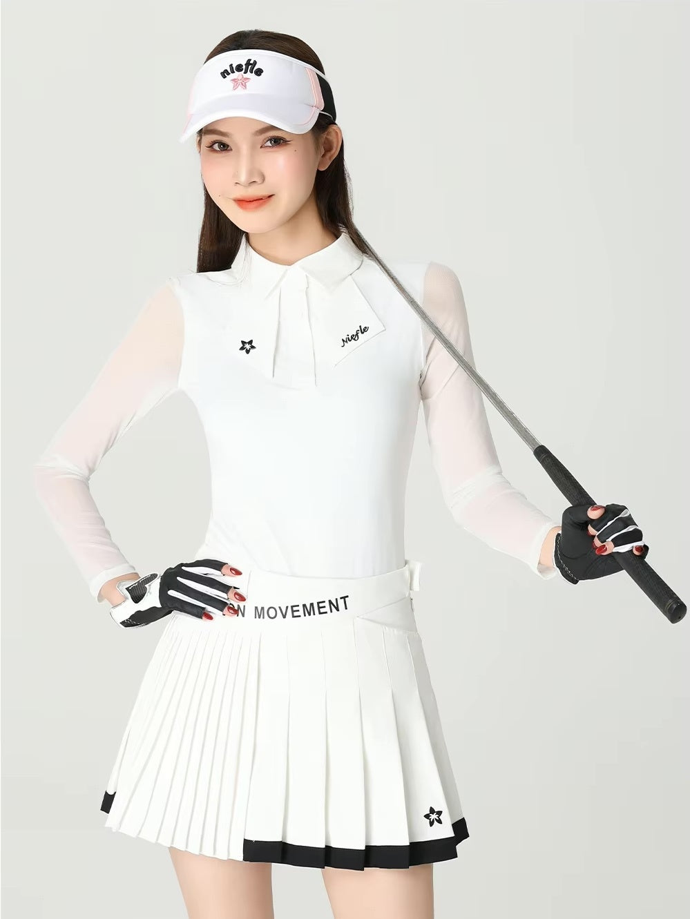 プリーツライン ホワイトゴルフスタイル