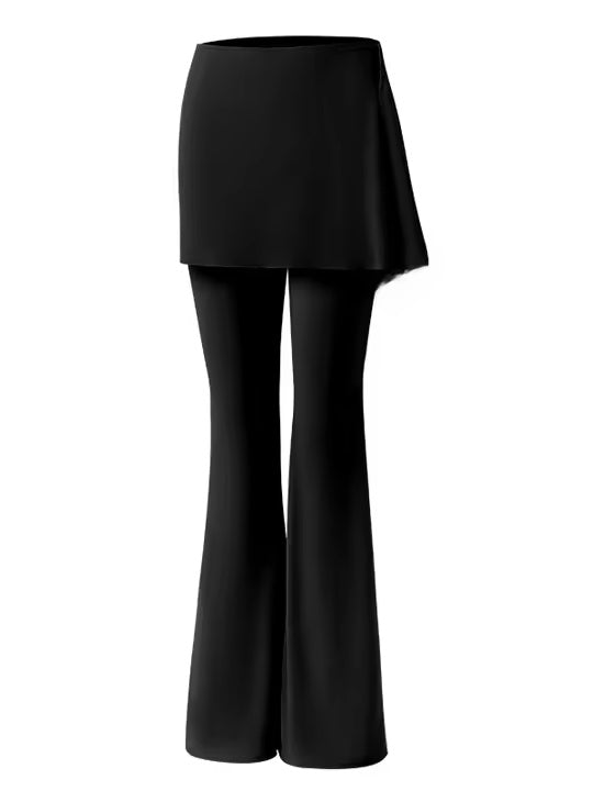 ラップスカート付きフレアレギンス